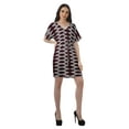 thumbnail image 3 of Moomaya Womens Casual Dresses Short Printed Womens V Neck Flowy Dress Plus Size, 3 of 6