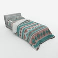 thumbnail image 3 of Tribal Duvet Cover Set, Vintage Design Native Style Geometric Triangles Print, Bedding Set with Shams and Fitted Sheet, 3 Sizes, by Ambesonne, 3 of 3