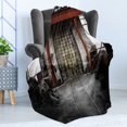 thumbnail image 4 of Industrial Soft Flannel Fleece Throw Blanket, Rusty Storage Warehouse with Big Gate Doorway Aged Structure Machines Image, Cozy Plush for Indoor and Outdoor Use, 70" x 90", Multicolor, by Ambesonne, 4 of 5