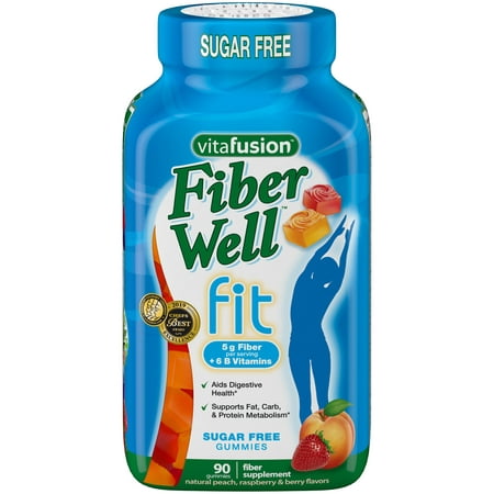 Vitafusion Fiber Well Fit Gummies Supplement, 90 Count (Packaging May (Best Fiber Supplement For Diabetics)