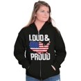 thumbnail image 5 of Loud Proud American State Flag Map Unisex Fleece Graphic Zip Up Hoodie Brisco Brands 4X, 5 of 6