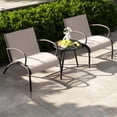 thumbnail image 5 of Resenkos Patio Furniture Sets,Outdoor & Patio Furniture Sets,3 Piece Patio Metal Aluminum Wide Armchair and Table Set-Rusic Brown, 5 of 10