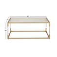 thumbnail image 4 of DecMode 46" x 19" Gold Metal Open Framed Coffee Table with Clear Glass Top and Acrylic Legs, 1-Piece, 4 of 12