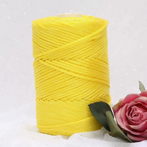 Xiao Hua yellow hollow yarn, 1-twist - lightweight hollow cotton yarn and thick thin ice hemp thread, used for DIY crafts, breathable scarves, and knitted accessories