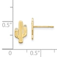 thumbnail image 3 of Primal Gold 14 Karat Yellow Gold Cactus Cubic Zirconia Stud Earrings, 3 of 5