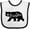 White and Black, variant on Inktastic Montana Black Bear Silhouette Boys or Girls Baby Bib