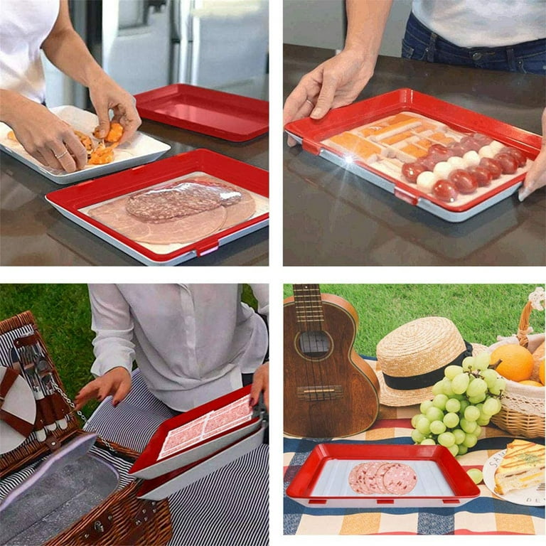 Creative Food Preservation Tray Stackable Food Fresh Tray Magic Elastic  Fresh Tray Reusable Food Storage Container