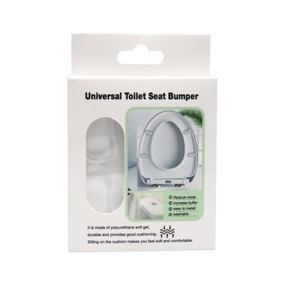 Universal Toilet Seat Bumpers, Clear PU Anti-Collision Pads for Soft Closing, Strong Adhesive Lid Buffer Gaskets for in Home Bathroom and Hotel Use, 5 Pack, A