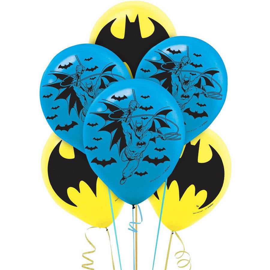 BATMAN Large Shape plus 12 Latex Balloons Superhero Birthday Party Decoration 