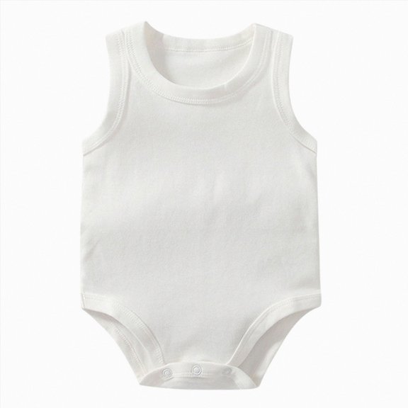 Splozh Newborn Romper Baby Boy Summer Baby Boys Girls Bodysuit Newborn Romper Sleeveless Infant Neutral Outfits Baby Boy Newborn Clothes,White,0-3 Months