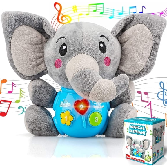 Baby Toys 6 to 12 Months,Baby Musical Toys 12-24 Months,Soft Plush Stuffed Animal Toys for 1 Year Old Boy Girls Easter Toy Gifts