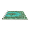 thumbnail image 2 of Ahgly Company Machine Washable Indoor Rectangle Persian Turquoise Blue Traditional Area Rugs, 2' x 4', 2 of 4