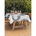 thumbnail image 2 of Outdoor Tablecloth with Umbrella Hole and Zipper, Geometric Black Rectangle Table Cloth 54x80 Inch Waterproof Tablecloth, Abstract Grey White Boho Circle Dot Picnic Table Cover for Patio Camping, 2 of 7