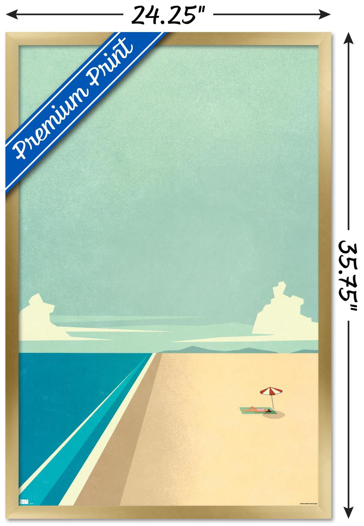Art Deco - Beach Wall Poster, 22.375" x 34", Framed