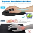 thumbnail image 3 of Ergonomic Mouse Pad with Wrist Rest Support, Eliminates All Pains, Carpal Tunnel, Wrist Discomfort, Non-Slip Base PU Gaming Mouse Mat for Laptop, Mac, Durable & Comfortable & Easy Typing, Black, 3 of 8