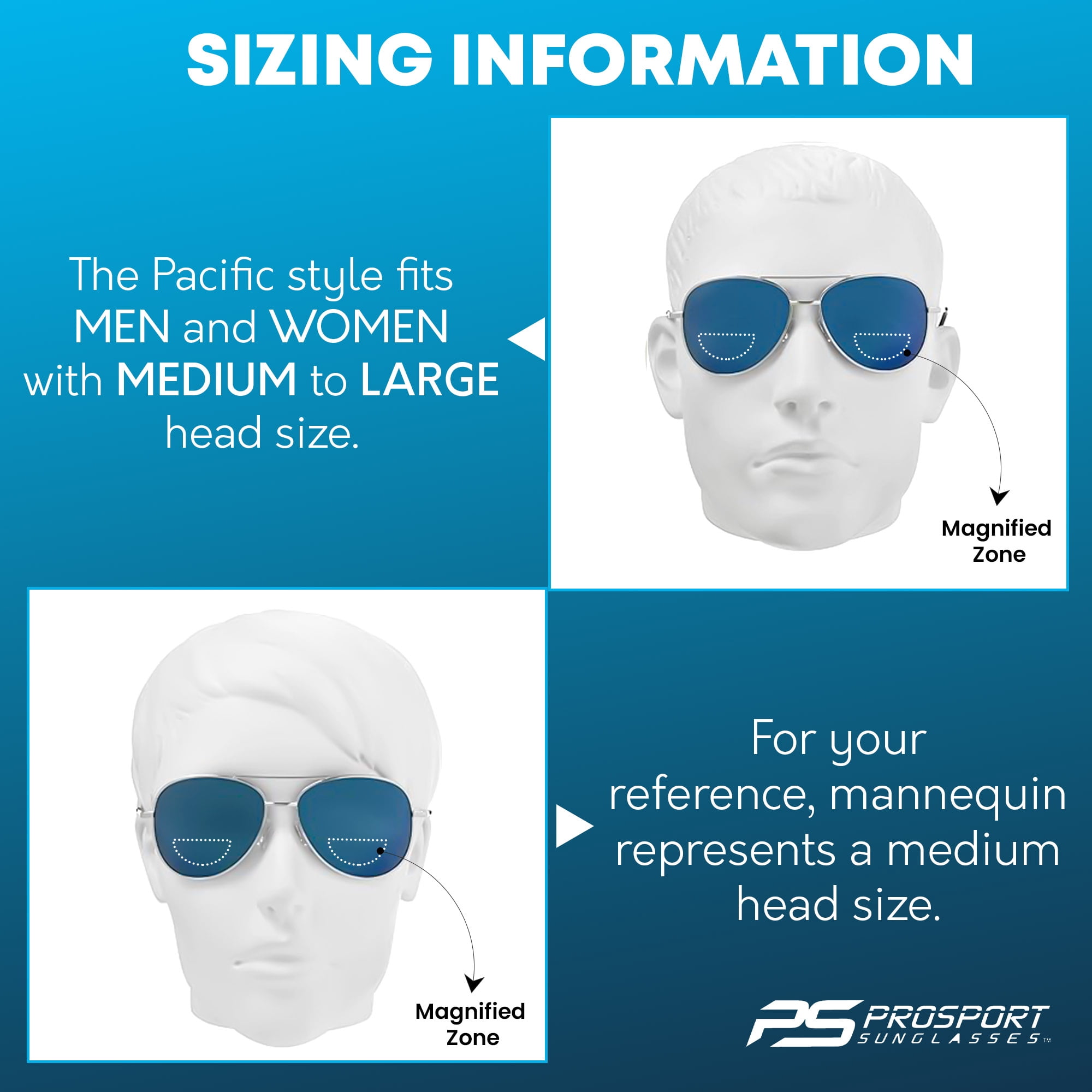 proSPORT Aviator Bifocal Reader Sunglass Flashed Blue Mirror Lens Men Women
