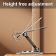 thumbnail image 4 of Portable Foldable Computer Lifting Risers Laptop Desk Stand 360 Degree Rotation Base for Reading and Video Watching Silver, 4 of 5