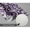 thumbnail image 6 of S4Sassy Peel & Stick Vinyl Wallpaper, Floral Wall Paper Contact Paper Waterproof- Purple, 25"x240", Textured Finish, Removable Asian Style Covering for Home Decor in Bedrooms & Living Areas, 6 of 9
