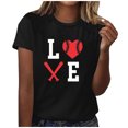 thumbnail image 1 of Blusa informal de manga corta con cuello redondo y estampado suelto de verano para mujer con estilo OAVQHLG3B Store  lin121212, 1 of 4