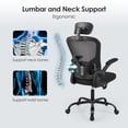 thumbnail image 4 of Ergonomic Office Chair with Headrest and Lumar Back Support , High Back Task Chair Breathable Mesh Computer Desk Chair with Flip-up Arms, 320lbs, 4 of 11