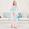thumbnail image 6 of Fluffy Pajamas Set Fuzzy Winter Warm Pj Sets Pullover Tops and Long Pants Pink and Blue Stripes Large, 6 of 8