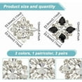 thumbnail image 2 of 2 Pairs 2 Colors Glass Rhinestone Shoe Decorations Removable Iron Shoe Buckle Clip Mixed Color 53.5x53.5x12mm 1 pair/color, 2 of 7