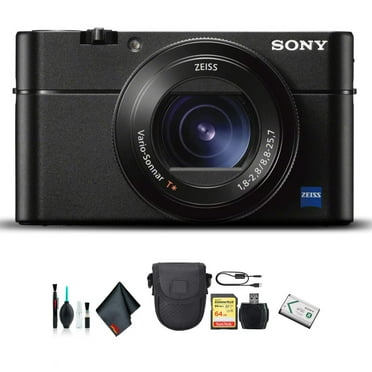Sony Cyber-shot DSC-RX100 VA Camera DSC-RX100M5A/B with Soft Bag, 64GB Memory Card, Card Reader , Plus Essential Accessories
