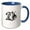 Blue/White, variant on 3drose, Silver Intertwining 2016 with Tassel on White, 11oz Two-tone Blue Mug