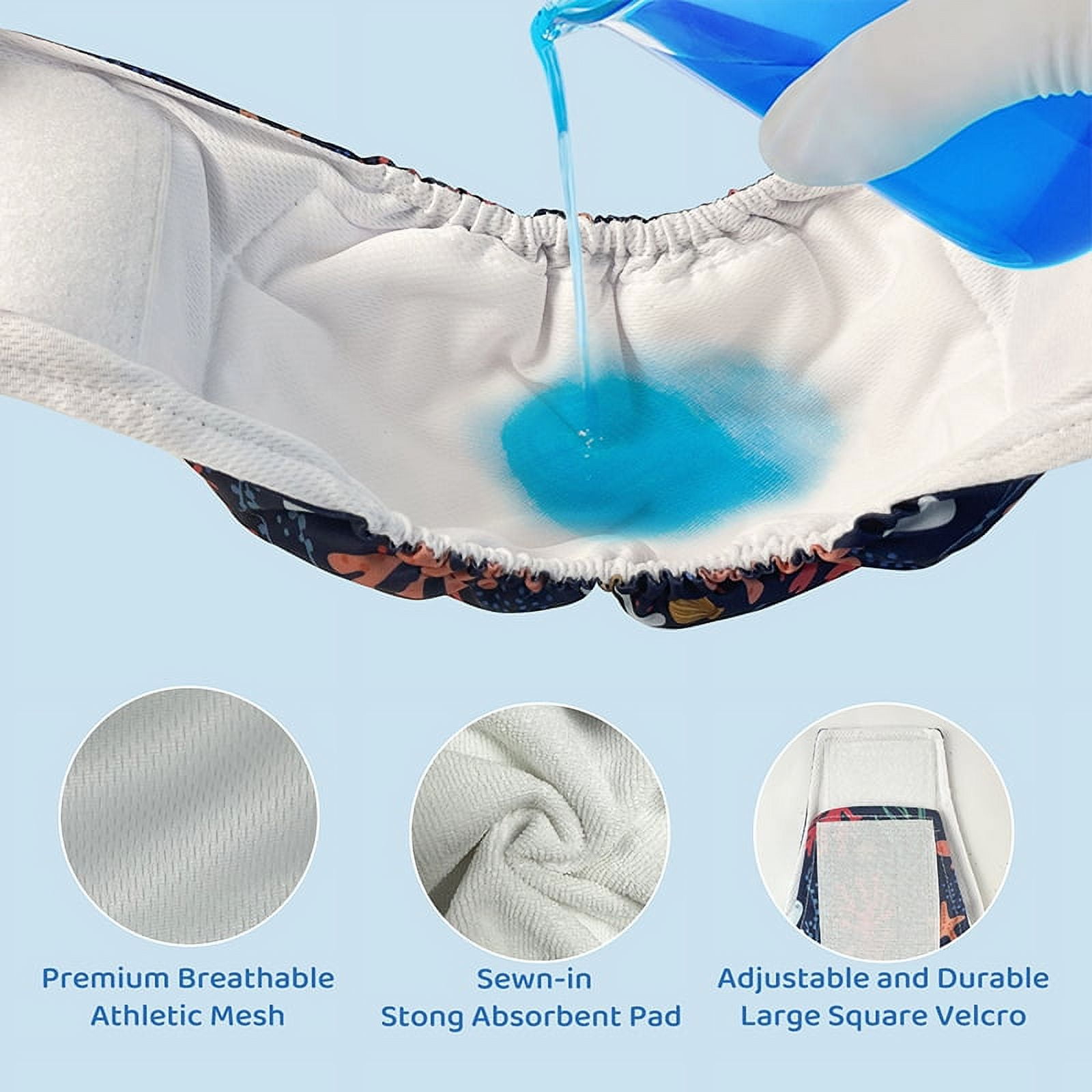 BLIWINPT Reusable Dog Diapers Male Premium Belly Band for Male Dogs Washable Belly Bands for Male Dogs New Cute Patterns 5 Pack (XXL, 21” - 27” Waist)