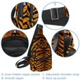 thumbnail image 2 of ERJLKXP Tiger Print Texture Small Mens Women Crossbody Chest Bag, Travel Over Shoulder Sling Bag Backpack Men Side Bag,Daypack, 2 of 6