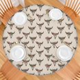 thumbnail image 2 of Beige Buffalo Skull Flower Pattern Round Fitted Tablecloth with Elastic Edge,Dining Table Cover Waterproof,Outdoor Round Tablecloth for Camping,Dining,Indoor and Outdoor, 2 of 7