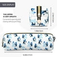 thumbnail image 3 of Rateoe Penguin Winter Fun Print Leather Pencil Case with Smooth Zipper, Compact Storage for Writing Tools & Art Supplies, 8.26" x 1.96" x 2.16", 3 of 7