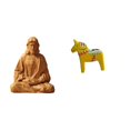 thumbnail image 1 of Estatua del Corazón de Jesús y caballo de Dala sueco, figura coleccionable para pasillo, dormitorio, oficina, escritorio, chimenea, estantería, 1 of 8
