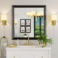 thumbnail image 4 of GODCHAR Framed Tempered Glass Bathroom Vanity Rectangular Mirror 36"x36", Black, 4 of 9