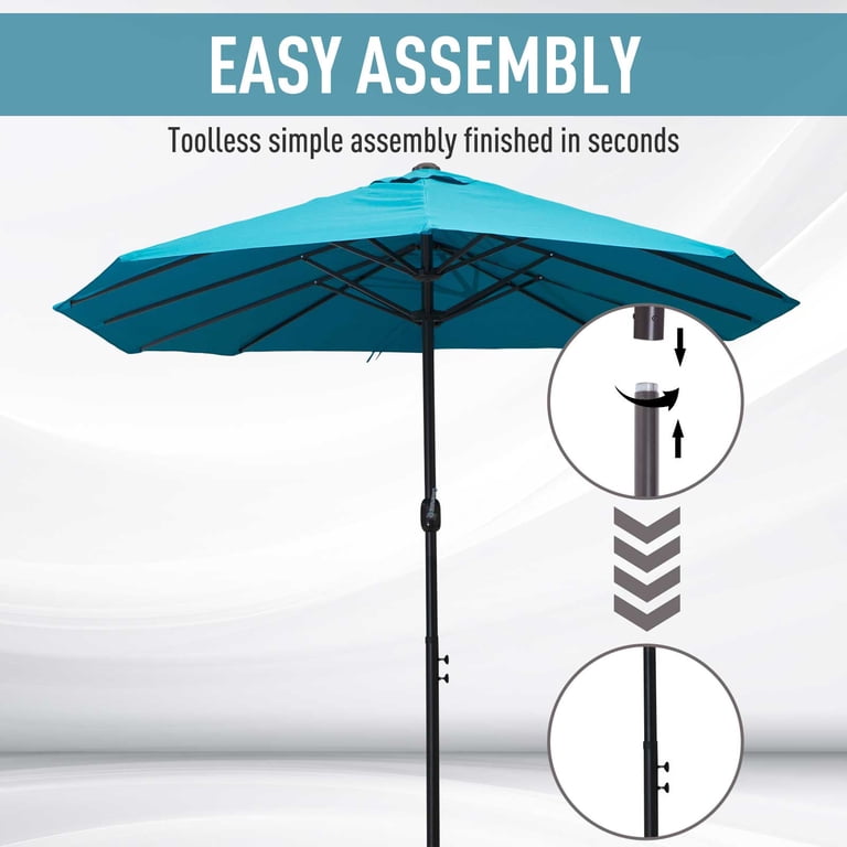 aosom patio umbrellas Outsunny 10' Cantilever Hanging Tilt Offset Umbrella with UV & Water Fighting Material and Cross Base (Weight Not Included), Beige : Patio, Lawn & Garden In need of poolside shade Full shade, half the price.