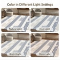 thumbnail image 4 of ODIKA 6'x9' Navy Beige Geometric Stripe Design Washable Area Rug Modern Pattern with Unique Motifs for Family Room, Living Mater Bedroom, Non-Slip, Easy Care, 4 of 4