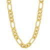 7mm 14k Yellow Gold Plated Flat Figaro Choker Chain Necklace, 18 inches