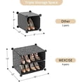 thumbnail image 7 of Portable Shoe Rack Organizer with Door, 96 Pairs Shoe Storage Cabinet Easy Assembly, Plastic Adjustable Shoe Storage Organizer Stackable Detachable Free Standing DIY Expandable 12 Tier Black, 7 of 7