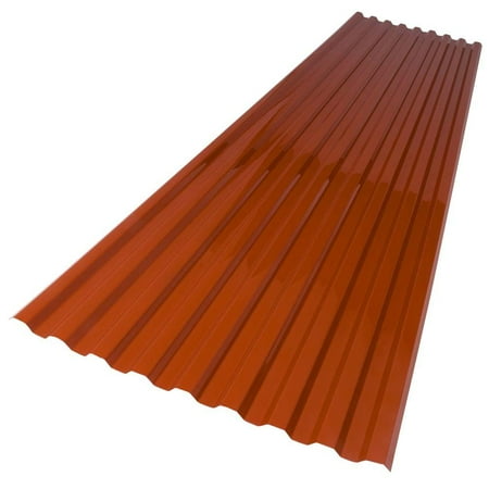 26 in. x 6 ft. Red Brick Polycarbonate Roof Panel, 10 Piecd