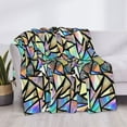 thumbnail image 3 of Rateoe Colored Glass Pattern Flannel Throw Blanket, Ultra-soft Blanket for Bed, Couch, Car, Hypoallergenic Anti-pilling blanket-60"x50"(Horizontal), 3 of 6