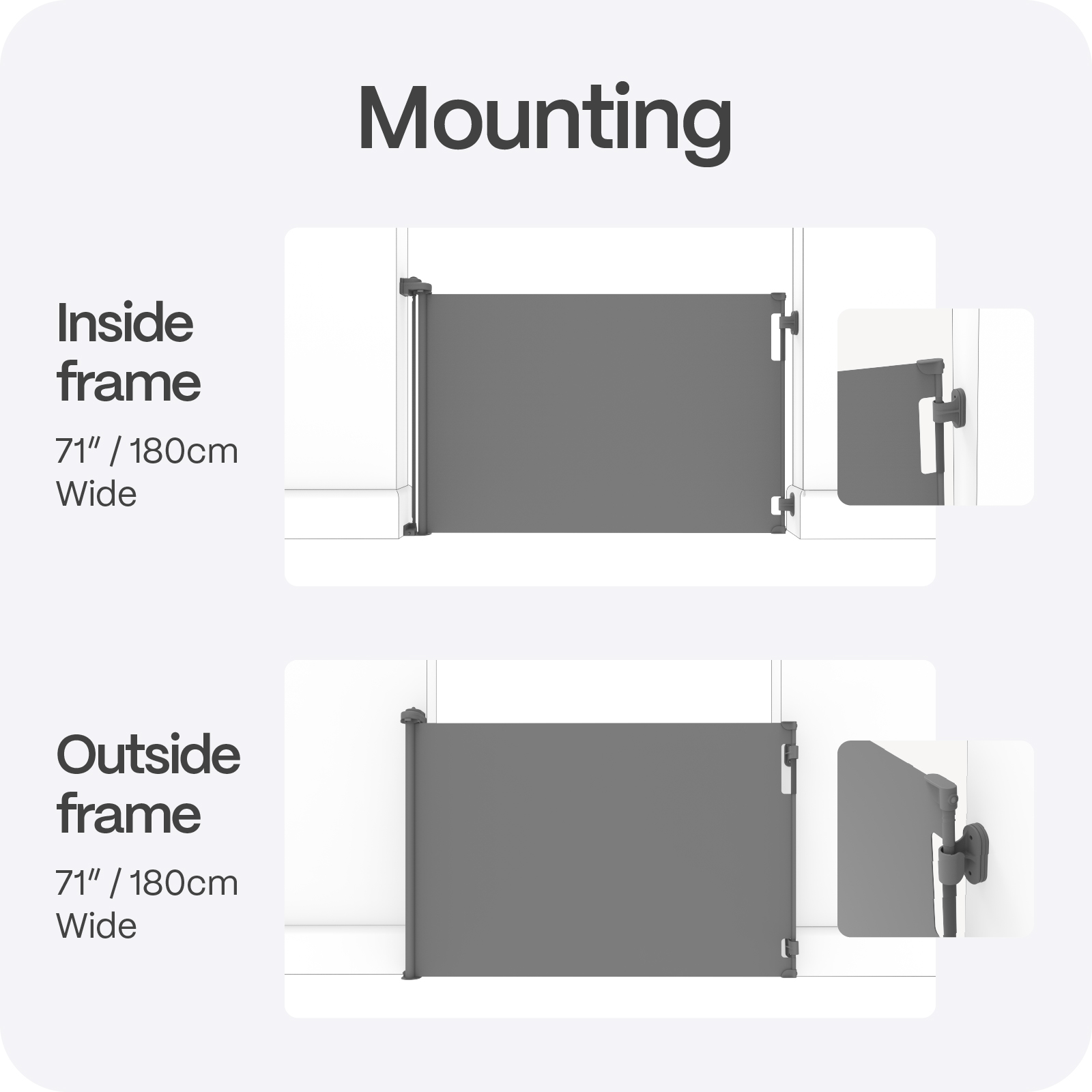 Perma Child Safety Retractable Baby Gate, 71 in, White photo 7