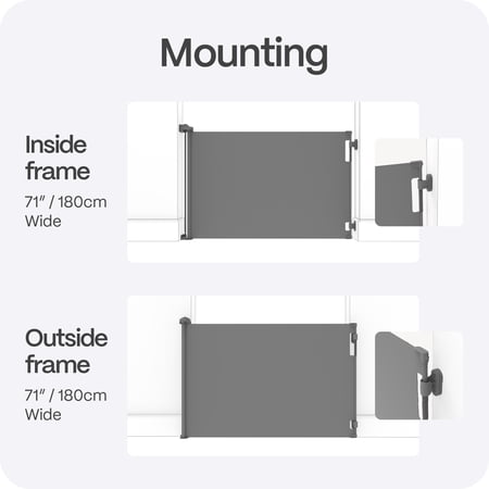 Perma Child Safety 71 in. Wide x 33 in. Tall White Retractable Baby Gate