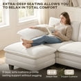 thumbnail image 3 of HOMCOM Sectional Sofa, L Shaped Couch with Deep Seat, Movable Ottoman and Pillow-top Armrests, Beige, 3 of 9