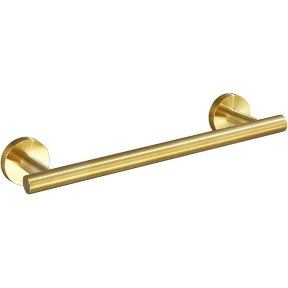 USHOWER Brushed Gold Towel Bar 9-Inch Towel Racks for Bathroom Wall-Mounted SUS304 Stainless Steel Towel Rod Modern Home Decor (Total Length 12-Inch)