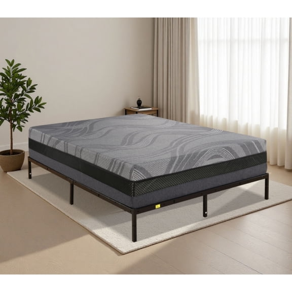 14 in Queen Size Gel Memory Foam Mattress Plush Top Memory Foam Layer Bed Mattress in Box, Gray