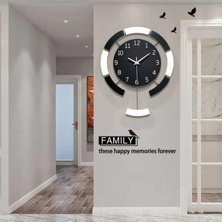 EXHUMKY 1Pc Black Wooden Wall Decorative Clock Sturdy Hanging Clock for Home Decor