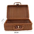 thumbnail image 2 of Picnic Basket,Woven Vintage Suitcase Woven Storage Basket Rattan Storage Case Picnic Weave Laundry Basket B, 2 of 5