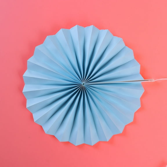 GARVALON 6Pcs Party Paper Fan Blue For Wedding And Birthday