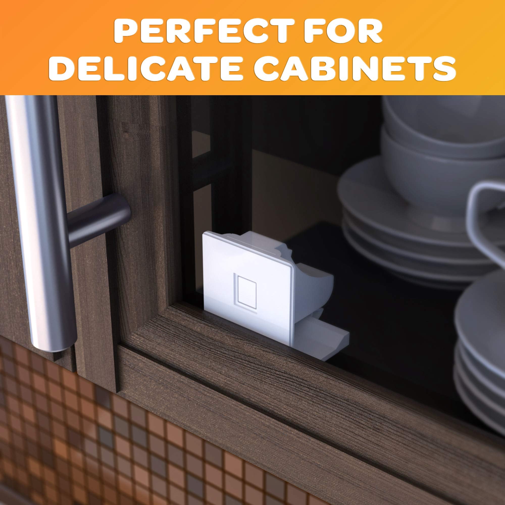Jambini Magnetic Cabinet Locks - Baby Proofing Cabinets Child Safety Locks for Cupboards (4 Locks + 1 Key)