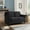 Black, variant on Pemberly Row Contemporary Loveseat in Blue Fabric Upholstery